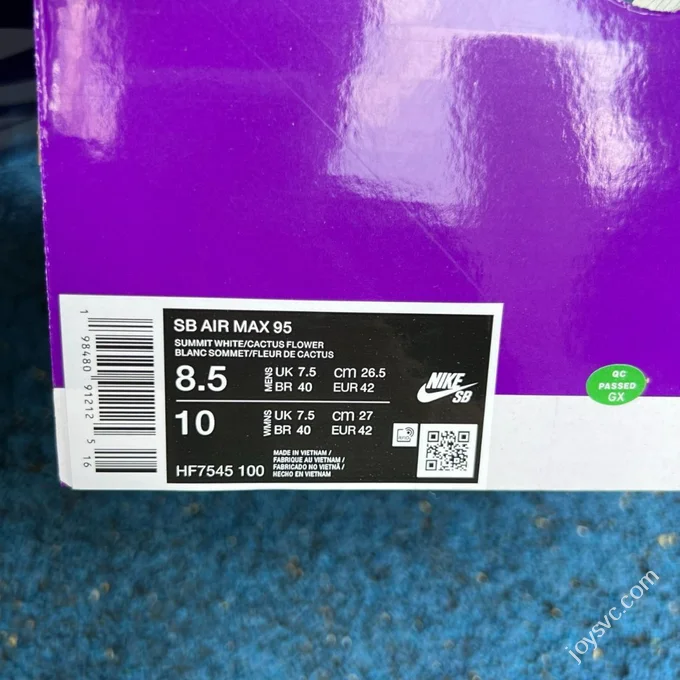 GX Pure Original Air Max 95 x Nike SB Light Grey Purple HF7545-100