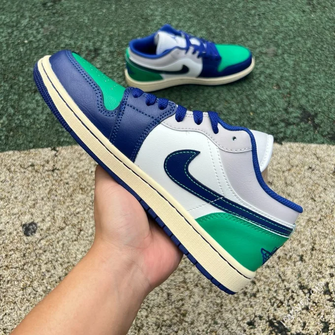 DT Pure Original AJ1 Low Deep Green Blue Splice 553558-147