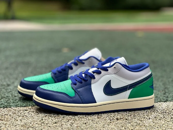 DT Pure Original AJ1 Low Deep Green Blue Splice 553558-147