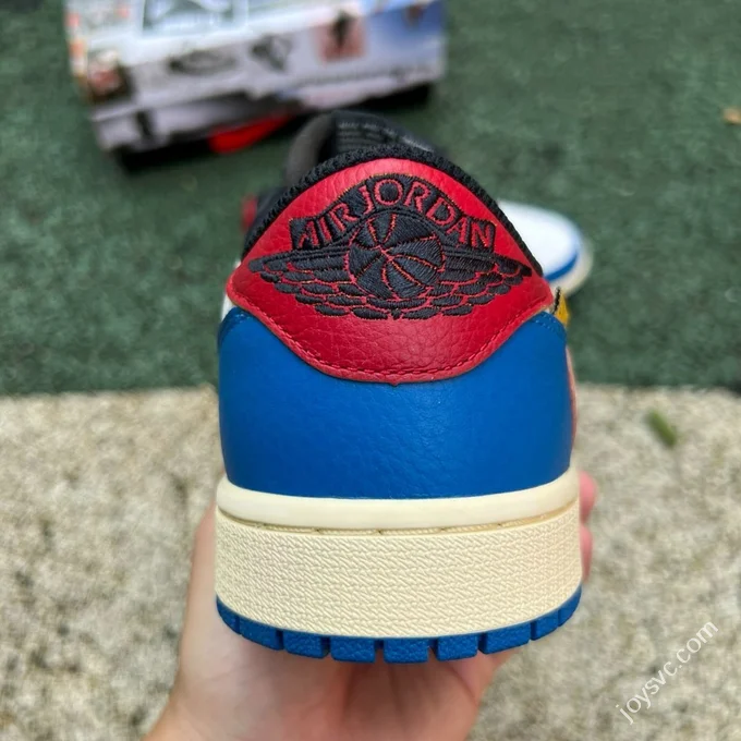 LJR Version AJ1 Union x Travis Scott Low Top Splice White Blue DM7866-111