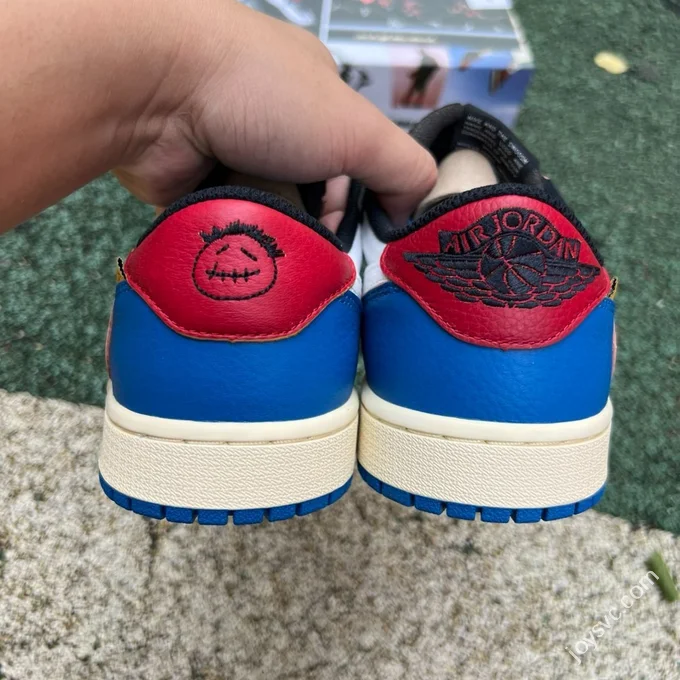 LJR Version AJ1 Union x Travis Scott Low Top Splice White Blue DM7866-111