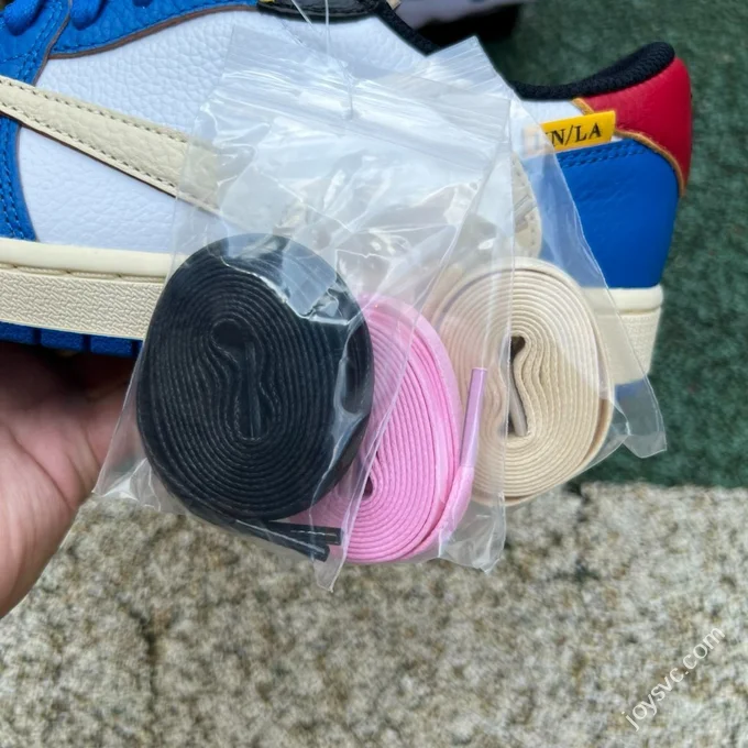 LJR Version AJ1 Union x Travis Scott Low Top Splice White Blue DM7866-111