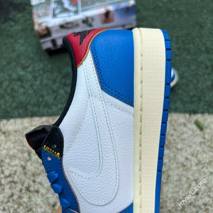 LJR Version AJ1 Union x Travis Scott Low Top Splice White Blue DM7866-111