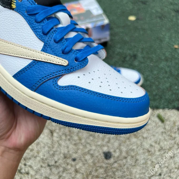 LJR Version AJ1 Union x Travis Scott Low Top Splice White Blue DM7866-111