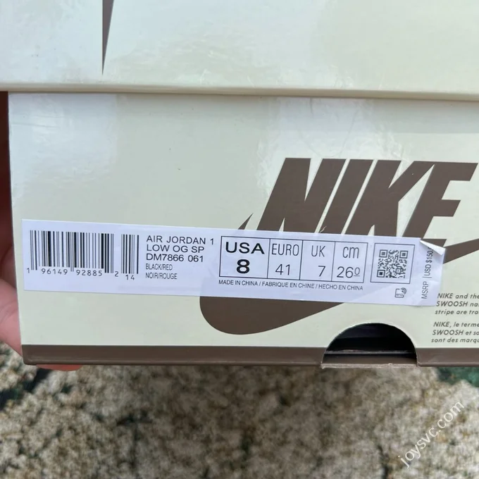 LJR Version AJ1 Travis Scott Low Top Black Red DM7866-061