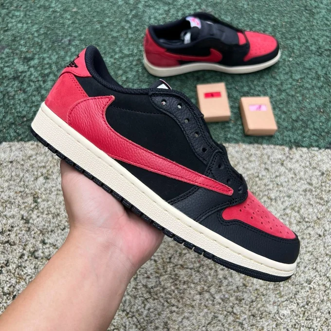 LJR Version AJ1 Travis Scott Low Top Black Red DM7866-061