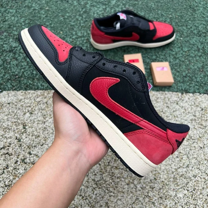 LJR Version AJ1 Travis Scott Low Top Black Red DM7866-061