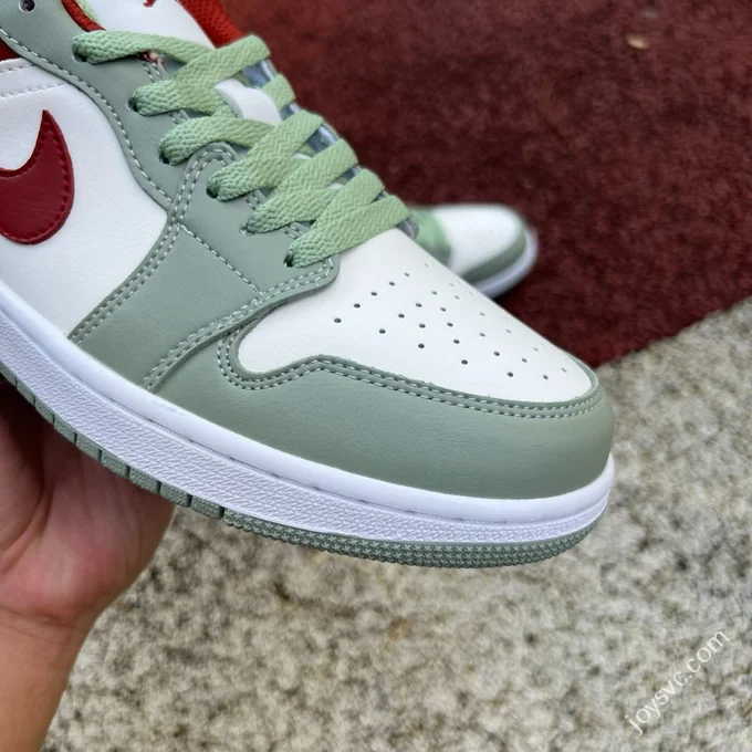 AJ1 Low White Green Red