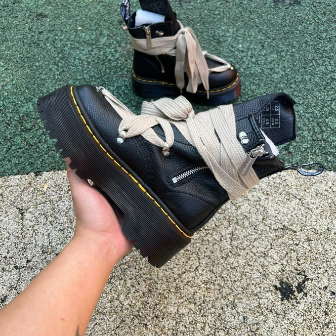 Rick Owens x Dr. Martens Boots Black