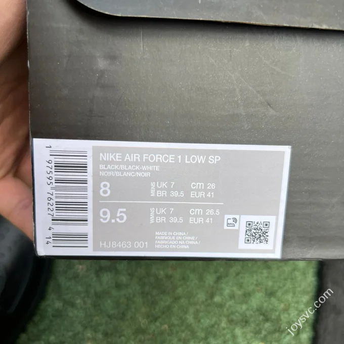 S2 Pure Original Air Force 1 CPFM Low Top Black White HJ8463-001