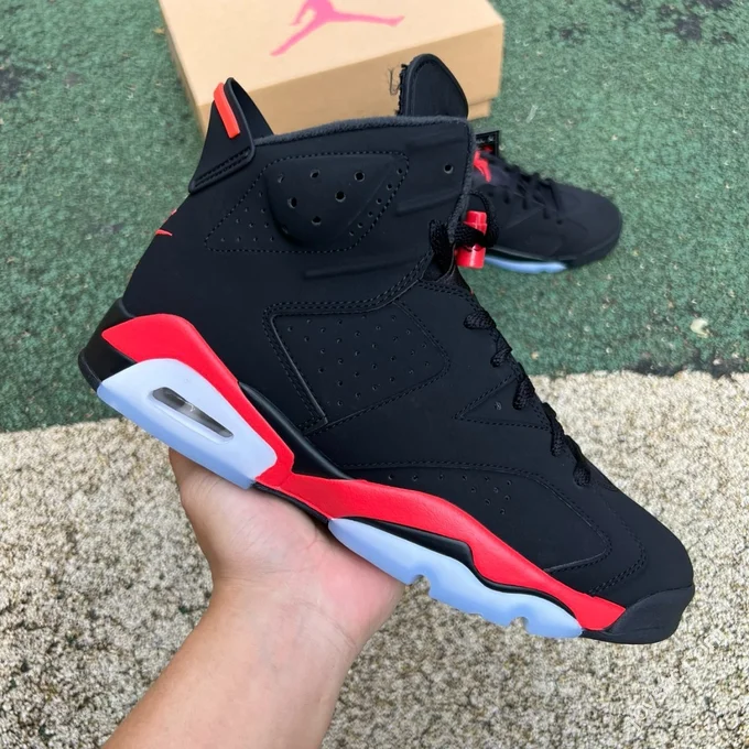 Pure Original AJ6 Black Red High Top Infrared CT8529-001