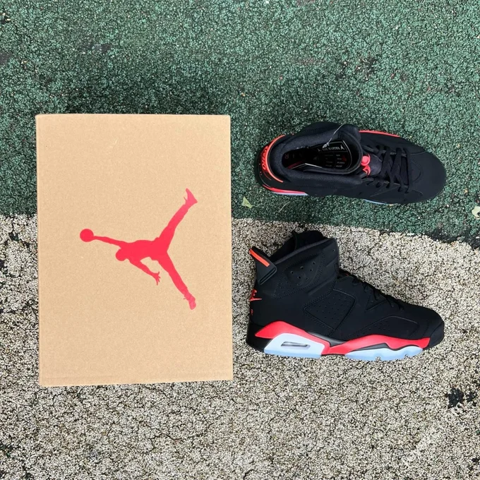 Pure Original AJ6 Black Red High Top Infrared CT8529-001