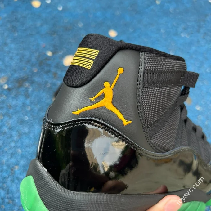 AJ11 Black Green High Top Patent Leather CT8012-037