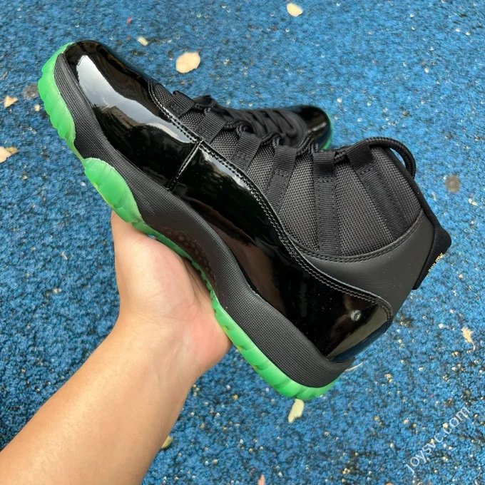 AJ11 Black Green High Top Patent Leather CT8012-037