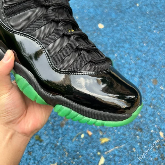 AJ11 Black Green High Top Patent Leather CT8012-037