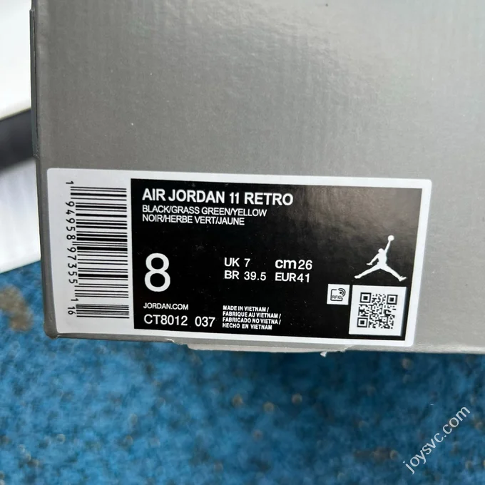 AJ11 Black Green High Top Patent Leather CT8012-037