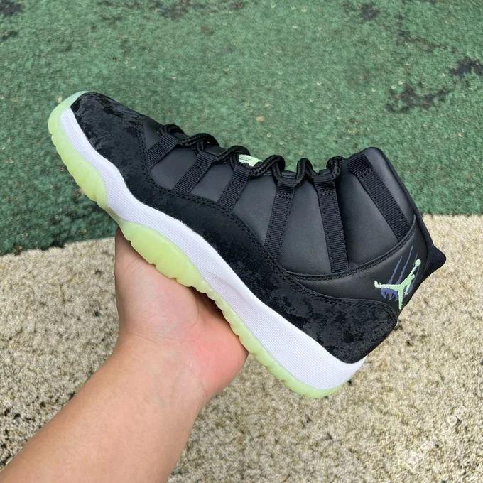 Pure Original AJ11 Luminous Halloween Black White Green Women's IB1378-001