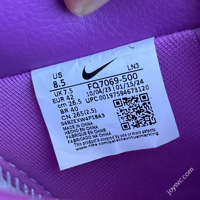 S2 Pure Original Air Force 1 CPFM Low Top Purple FQ7069-500