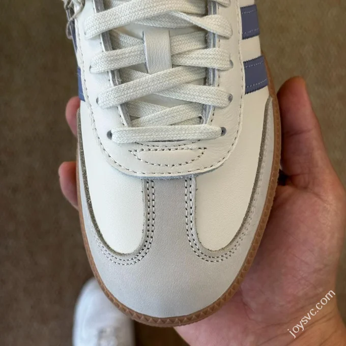 K Version Adidas Samba T-Shoe Cream White Blue S1362