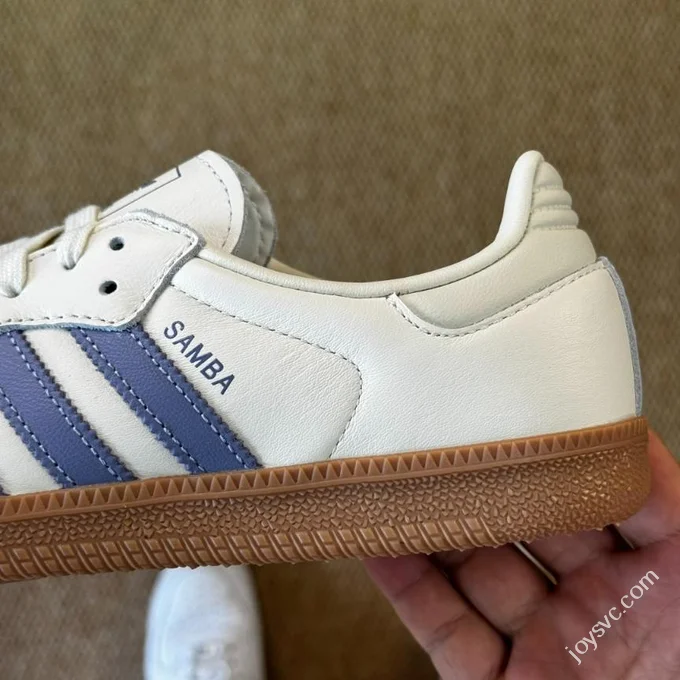 K Version Adidas Samba T-Shoe Cream White Blue S1362