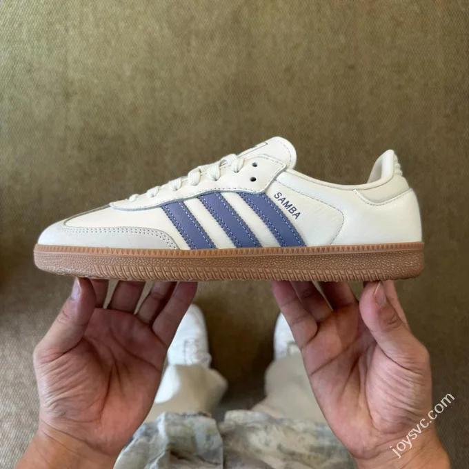 K Version Adidas Samba T-Shoe Cream White Blue S1362