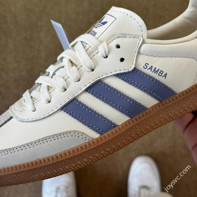 K Version Adidas Samba T-Shoe Cream White Blue S1362
