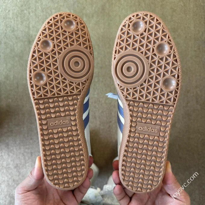 K Version Adidas Samba T-Shoe Cream White Blue S1362