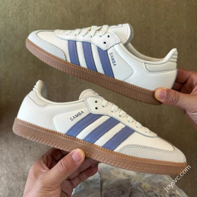 K Version Adidas Samba T-Shoe Cream White Blue S1362