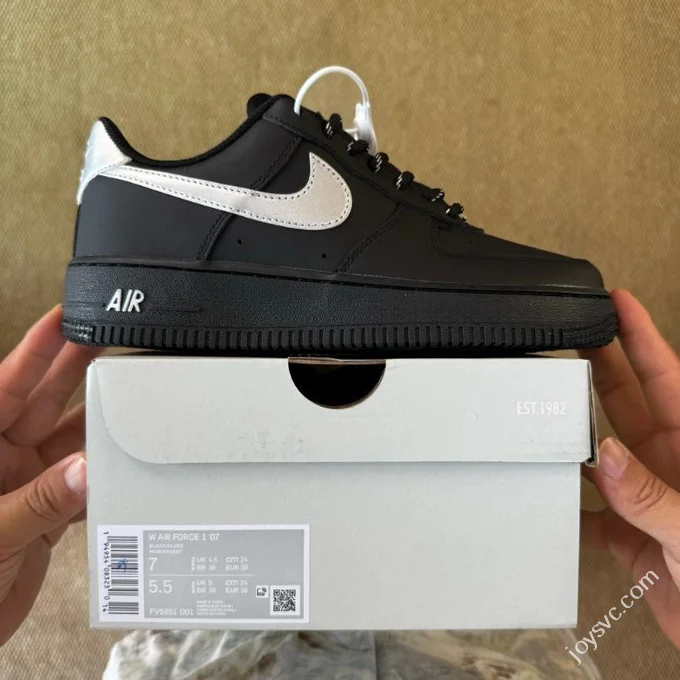 3A Pure Original Air Force 1 AF1 Black Silver FV5951-001