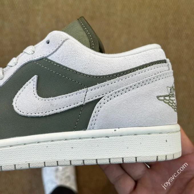 DT Pure Original AJ1 Low Top Suede Grey White Green HV4089-201