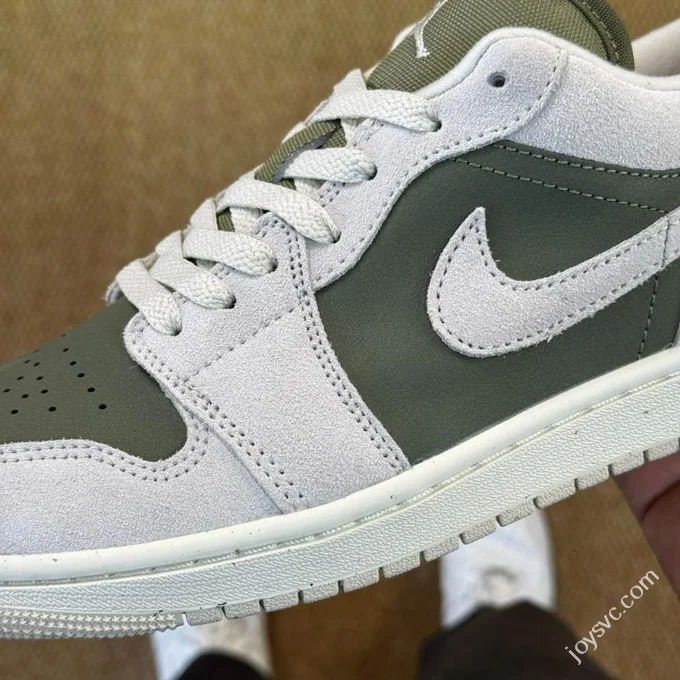 DT Pure Original AJ1 Low Top Suede Grey White Green HV4089-201