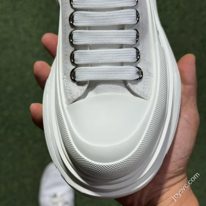 Alexander McQueen Platform Canvas Shoes Low Top All White