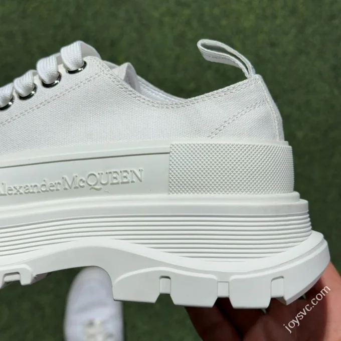 Alexander McQueen Platform Canvas Shoes Low Top All White