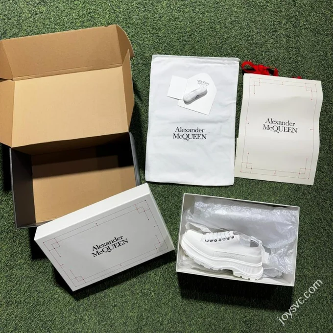 Alexander McQueen Platform Canvas Shoes Low Top All White