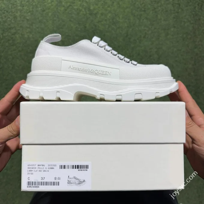 Alexander McQueen Platform Canvas Shoes Low Top All White