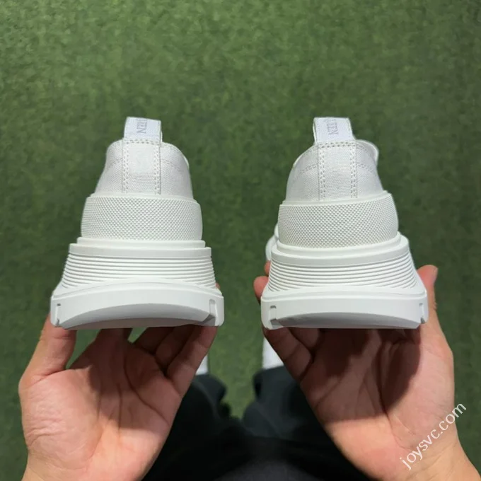 Alexander McQueen Platform Canvas Shoes Low Top All White