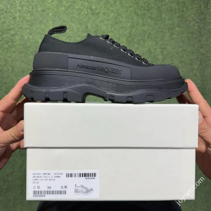 Alexander McQueen Platform Canvas Shoes Low Top All Black