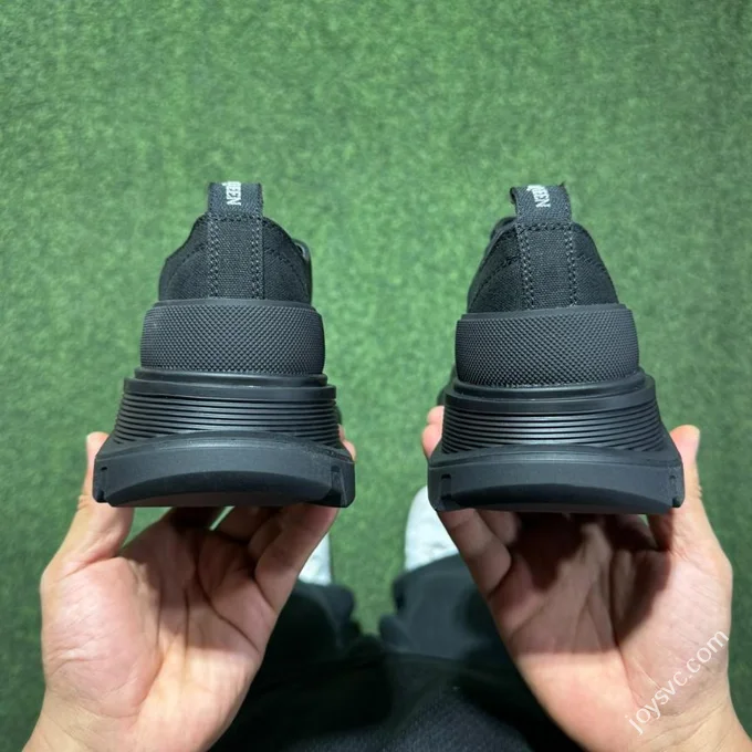 Alexander McQueen Platform Canvas Shoes Low Top All Black