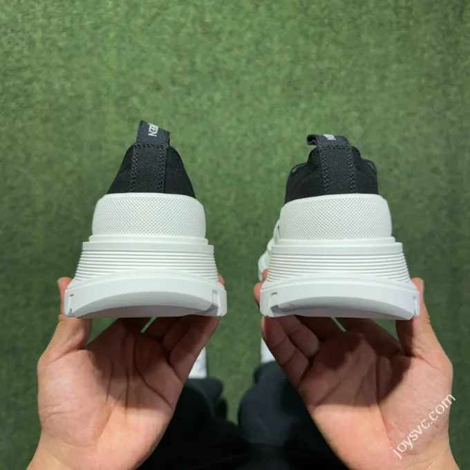 Alexander McQueen Platform Canvas Shoes Low Top Black White