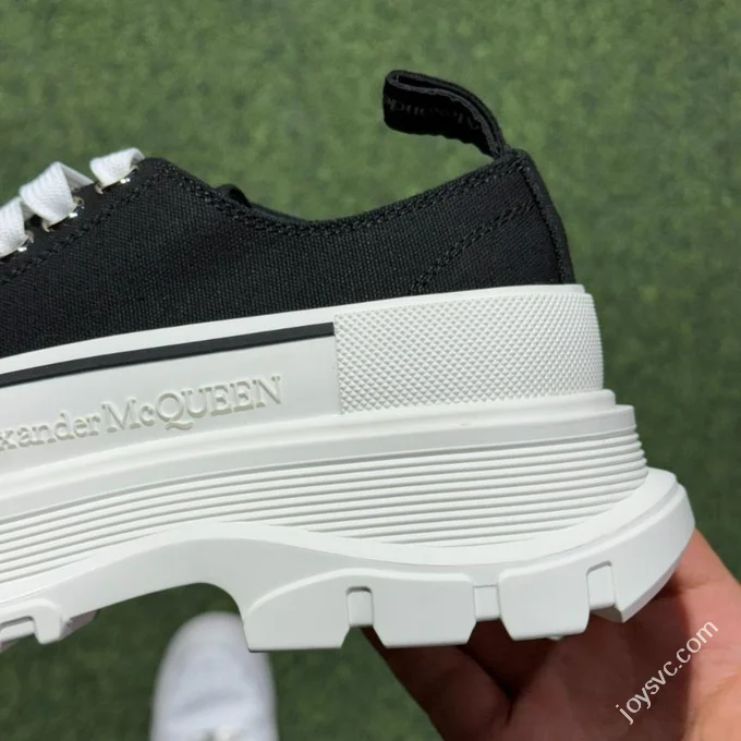 Alexander McQueen Platform Canvas Shoes Low Top Black White