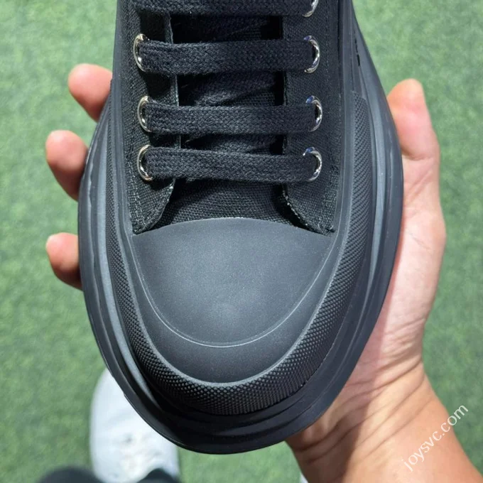 Alexander McQueen Platform Canvas Shoes High Top All Black