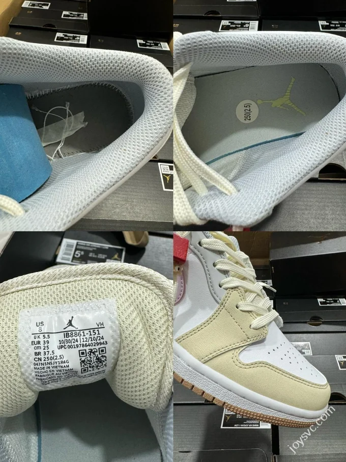 VT Pure Original AJ1 Low Beige Yellow Pink Plant Embroidery IB8861-151