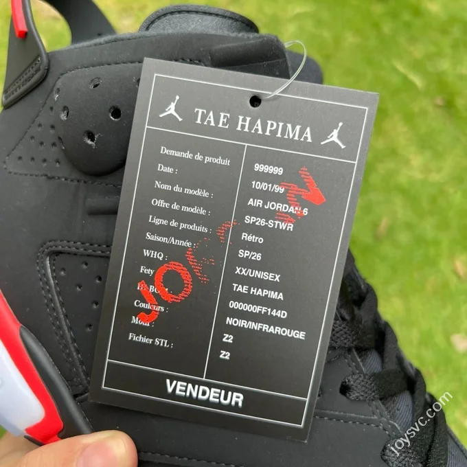 Y Pure Original AJ6 Black Red High Top Infrared CT8529-001