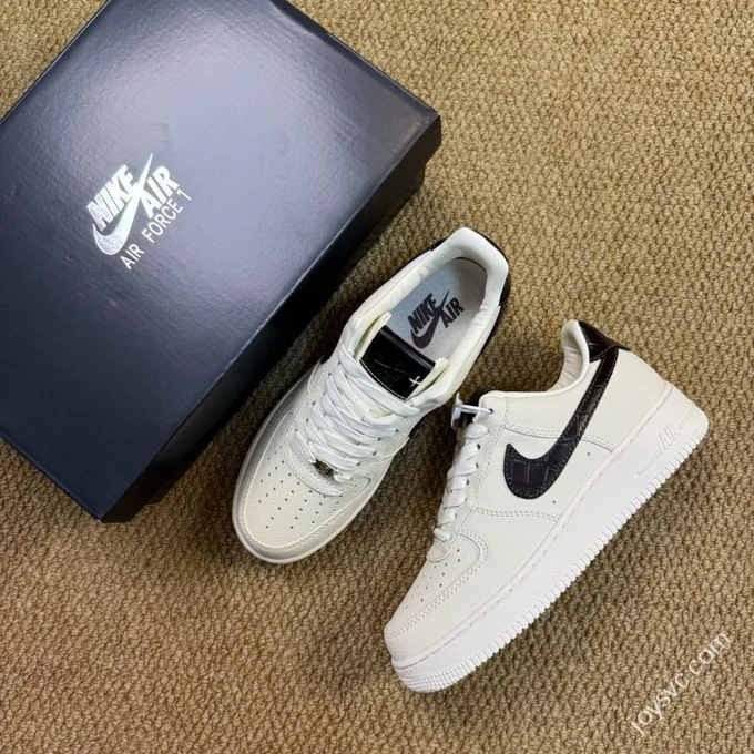 3A Pure Original Air Force 1 AF1 White Dark Brown Hook IH7332-001