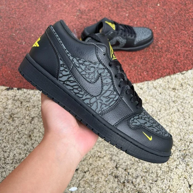 AJ1 Low Black Elephant Print IM6568-010