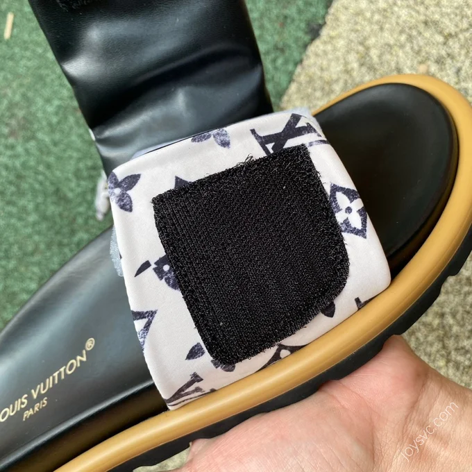 LOUIS VUITTON Pool Pillow Comfort Slides Black White