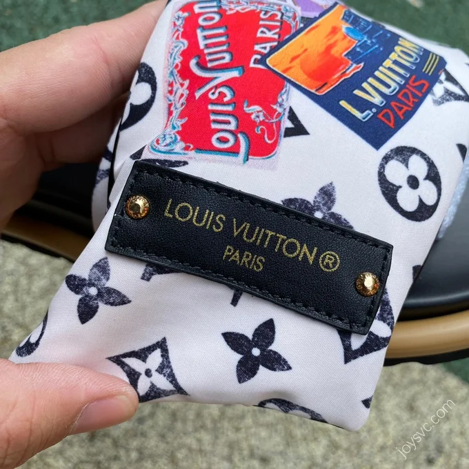 LOUIS VUITTON Pool Pillow Comfort Slides Black White