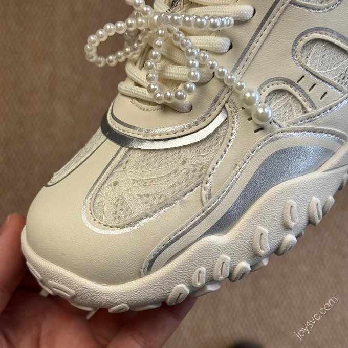 GG-CC Women's Casual Sports Running Shoes White Pearl