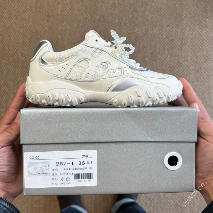 GG-CC Women's Casual Sports Running Shoes White Pearl