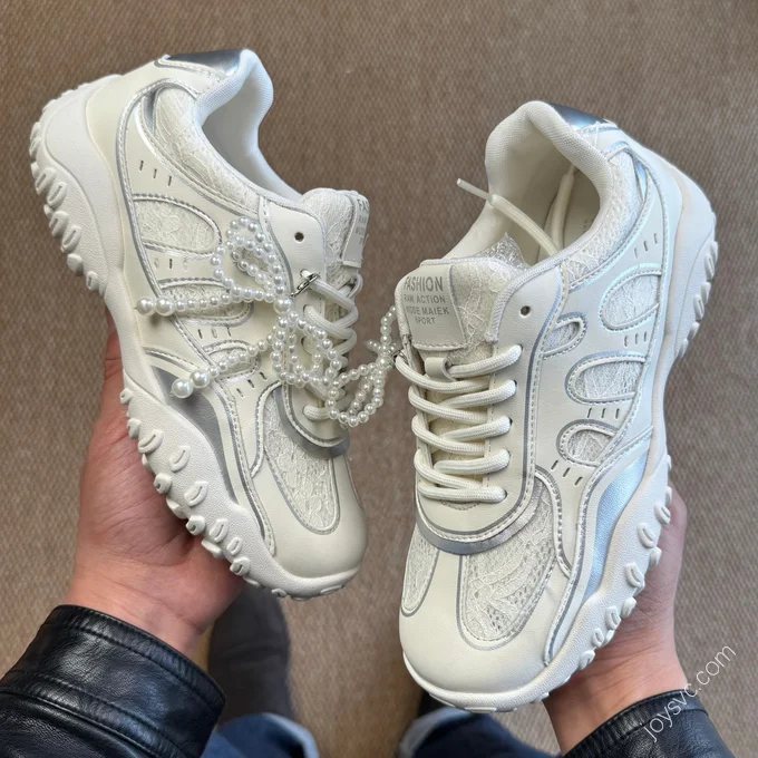 GG-CC Women's Casual Sports Running Shoes White Pearl